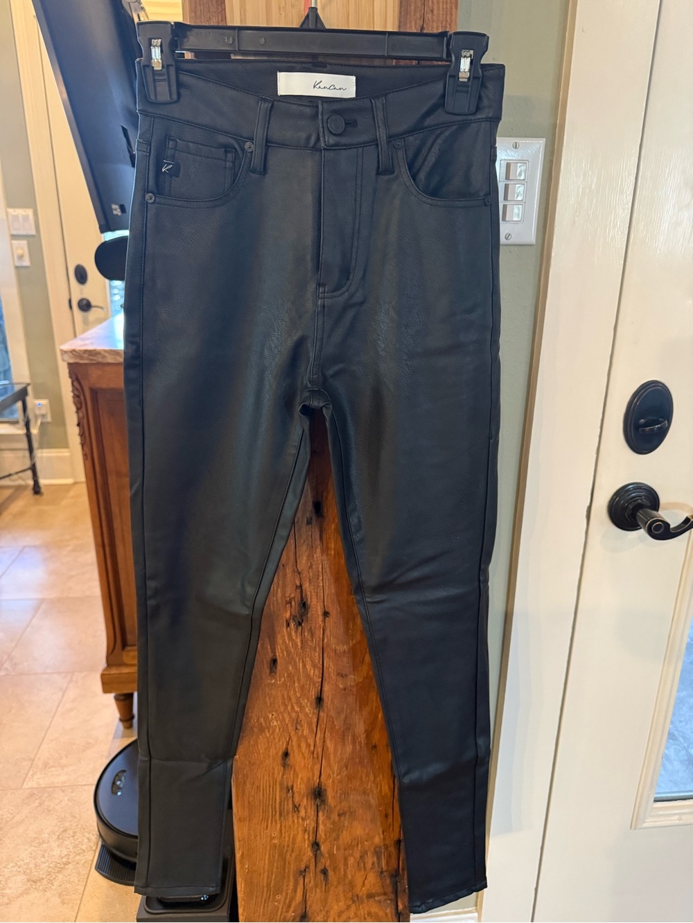 KanCan Black Faux Leather Pants